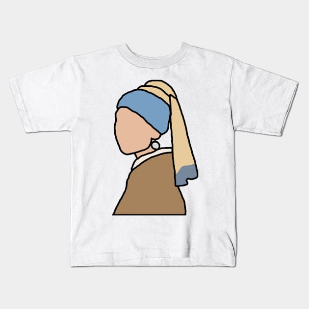 Girl with a Pearl Earring Kids T-Shirt by ThingRubyDoes